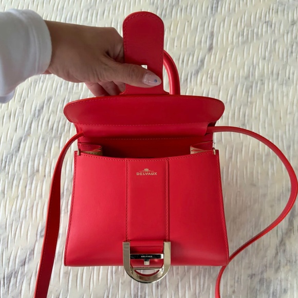 Authentic Delvaux Box Calfskin Mini Brilliant Satchel Red - Picture 11 of 16
